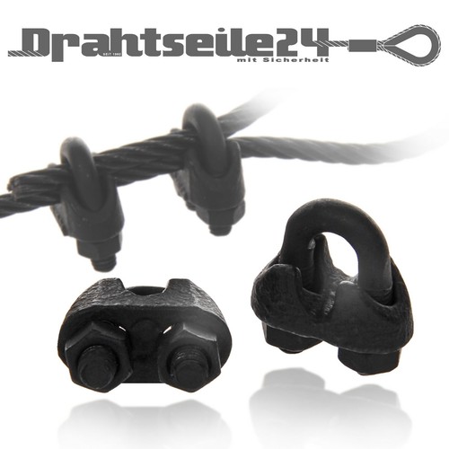 Drahtseilklemmen schwarz 2mm - drahtseilklemmen,